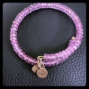 Purple beaded wrap Alex and Ani bracelet